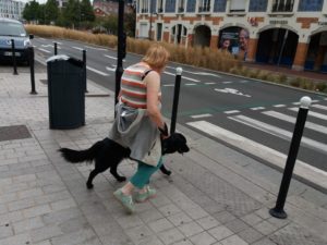 Muscade s'apprête a traverser un passage avec sa bénéficiaire