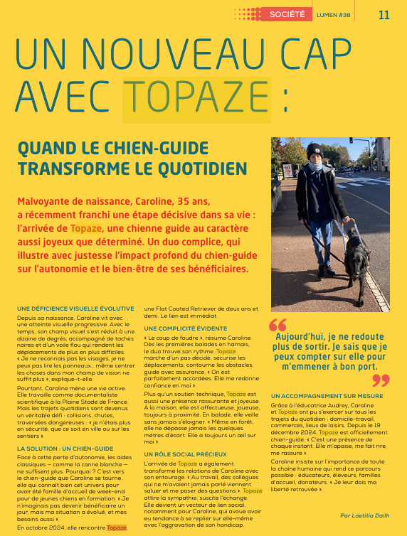 Extrait Mag UNADEV page 11 CIE Topaze